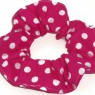 White on Hot Pink Polka Dots Dot Fabric Hair Scrunchie Ties Scrunchies by Sherry White on Hot Pink Polka Dots Dot Fabric Hair Scrunchie Ties Scrunchies by Sherry