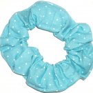 Tiny White Polka Dots on Blue Fabric Hair Scrunchie Ties Scrunchies by Sherry Tiny White Polka Dots on Blue Fabric Hair Scrunchie Ties Scrunchies by Sherry