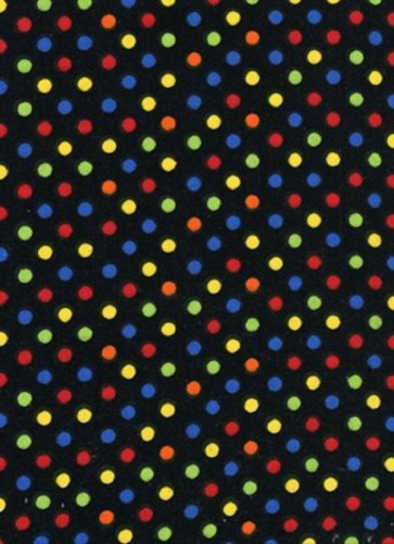 Color Polka Dots on Black Fabric Hair Scrunchie Ties Scrunchies by Sherry