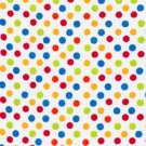 Color Polka Dots on White Fabric Hair Scrunchie Ties Scrunchies by Sherry