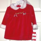 Santa Dress Suit Pants Handband Baby Girl Christmas Holiday 3-6 Months