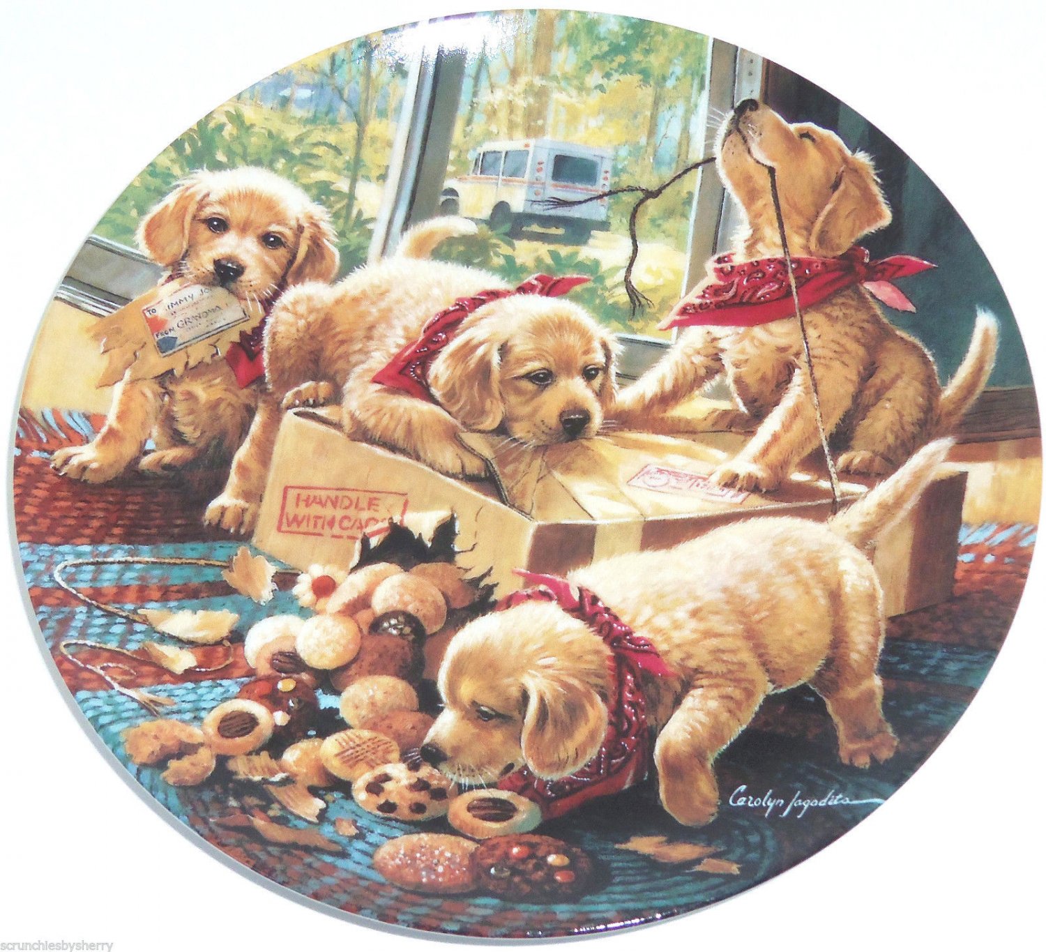 golden retriever collector plates