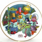 Sesame Street Collector Plate Big Bird Bert Ernie 1981 Vintage Christmas Gorham Sesame Street Collector Plate Big Bird Bert Ernie 1981 Vintage Christmas Gorham