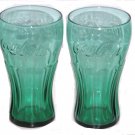 McDonalds Coke Coca Cola Glasses Juniper Green Drinking Glass 2011 Lot of 4