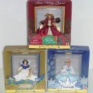 Disney Belle Snow White Cinderella Holiday Princess Doll Ornament Lot of Disney Belle Snow White Cinderella Holiday Princess Doll Ornament Lot of