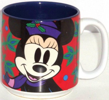 Disney Minnie Mouse Mug Cup Coffee Tea Red Purple Vintage
