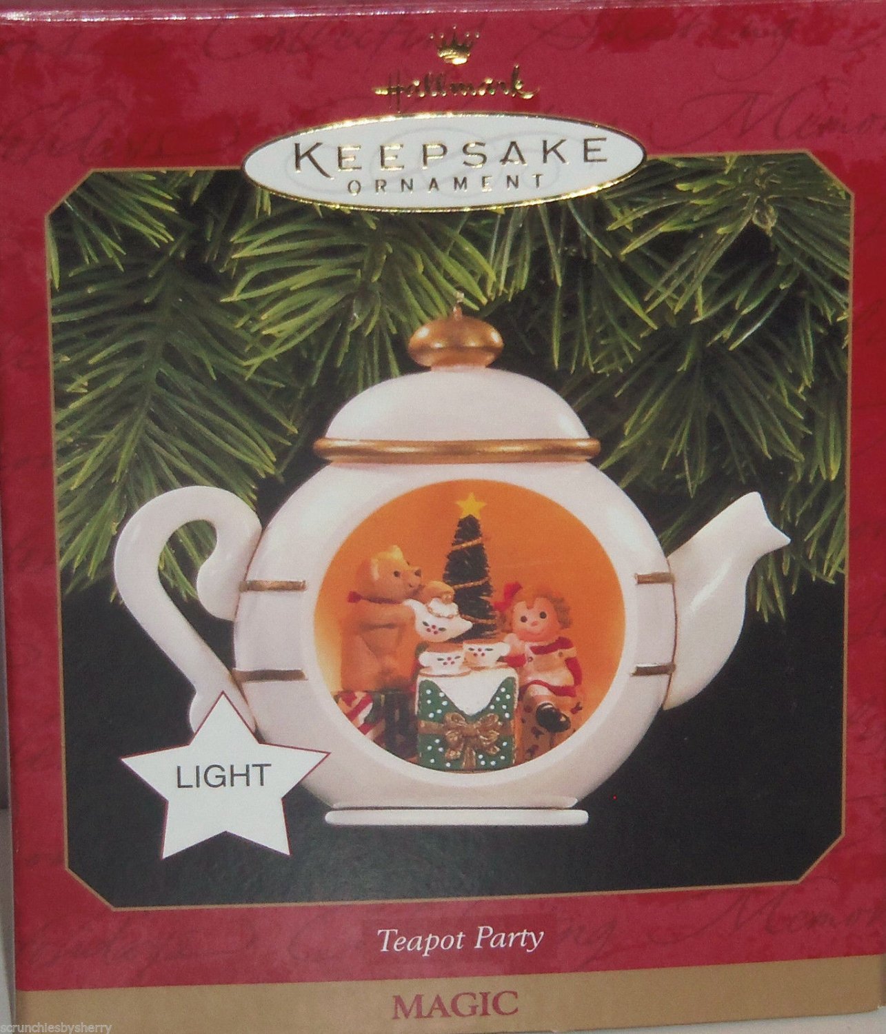 Hallmark Ornament Teapot Party Magic Light 1997 Christmas Holiday