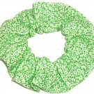 Green Flowers Floral Fabric Hair Ties Scrunchie Scrunchies by Sherry
