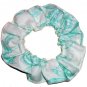 Green Flowers Floral Mint Fabric Hair Ties Scrunchie Scrunchies by Sherry