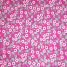 White Teal Pink Floral Fabric Hair Scrunchie Scrunchies by Sherry