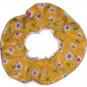 Golden Yellow Floral Flowers Fabric Hair Scrunchie Ties Scrunchies by Sherry