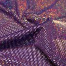 Purple Silver Metallic Foil Spandex Hair Scrunchie Scrunchies by Sherry Fabric Dancewear New