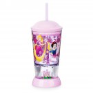 Disney Store Princess Snow White Jasmine Pocahontas Aurora Rapunzel Snowglobe Tumbler Straw 2017