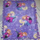 Disney Frozen Anna Elsa Purple Fleece Baby Blanket Pet Lap 24" x 30"