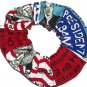 President Obama Patchwork Fabric Hair Scrunchie Tie Scrunchies by Sherry