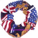 Flags with Eagles Patriotic Fabric Hair Scrunchie Scrunchies by Sherry