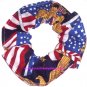 Flags with Eagles Patriotic Fabric Hair Scrunchie Scrunchies by Sherry