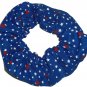 Stars Patriotic Blue Fabric Hair Scrunchie Scrunchies by Sherry