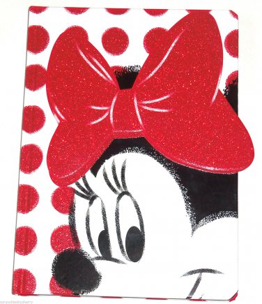 Disney Store Minnie Mouse Journal Diary Red Bow Polka Dots New