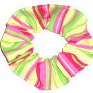 Yellow Green Pink Striped Fabric Hair Scrunchie Scrunchies by Sherry Yellow Green Pink Striped Fabric Hair Scrunchie Scrunchies by Sherry