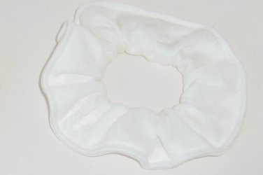 White Knit Fabric Hair Ties Scrunchie Scrunchies by Sherry