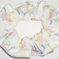 Pink Ducks White Knit Fabric Hair Ties Scrunchie Scrunchies by Sherry