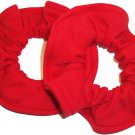 Red Knit Fabric Mini Hair Ties Scrunchie Scrunchies by Sherry Lot of 2