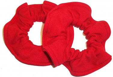 Red Knit Fabric Mini Hair Ties Scrunchie Scrunchies by Sherry Lot of 2