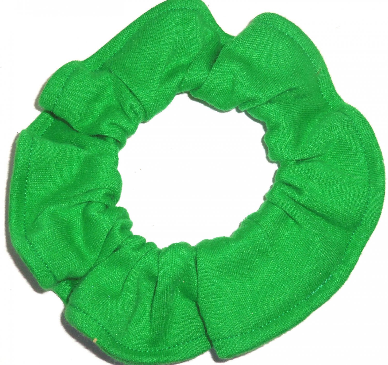 Green Knit Fabric Mini Hair Ties Scrunchie Scrunchies by Sherry Set of 2