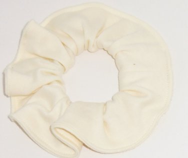 Ivory Knit Fabric Mini Hair Ties Scrunchie Scrunchies by Sherry Set of 2
