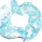 Blue White Knit Fabric Mini Hair Ties Scrunchie Scrunchies by Sherry Set of 2