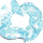Blue White Knit Fabric Mini Hair Ties Scrunchie Scrunchies by Sherry Set of 2