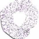 Purple White Knit Fabric Mini Hair Ties Scrunchie Scrunchies by Sherry Set of 2