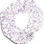 Purple White Knit Fabric Mini Hair Ties Scrunchie Scrunchies by Sherry Set of 2