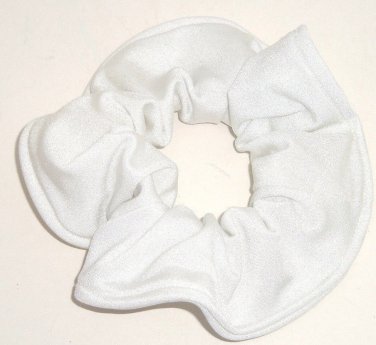 White Spandex Hair Scrunchie Fabric Scrunchies by Sherry