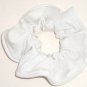 White Spandex Hair Scrunchie Fabric Scrunchies by Sherry