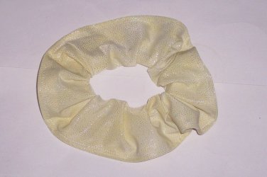 Yellow Metallic Spandex Hair Scrunchie Fabric Scrunchies by Sherry
