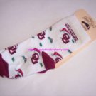 Oklahoma Sooner Christmas Print Socks Kids 4-6 NCAA College