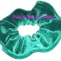 Green Bejeweled Glitter Spraking Velvet Fabric Hair Scrunchie Scrunchies by Sherry