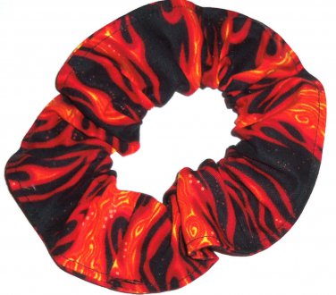 Biker Orange Flames Hair Scrunchie Scrunchies by Sherry