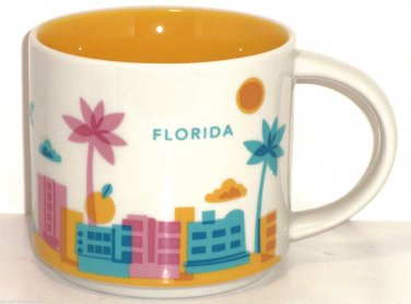 Starbucks Florida Coffee Mug Disney Space Mountain Palm Tree Flamingo Cup 2013
