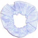 Blue White Tiny Gingham Fabric Hair Scrunchie Scrunchies