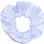 Blue White Tiny Gingham Fabric Hair Scrunchie Scrunchies