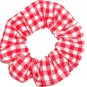 Red White Medium Gingham Fabric Hair Scrunchie Scrunchies