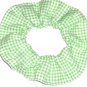 Green White Tiny Gingham Fabric Hair Scrunchie Scrunchies