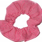 Red White Tiny Gingham Fabric Hair Scrunchie Scrunchies