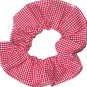 Red White Tiny Gingham Fabric Hair Scrunchie Scrunchies