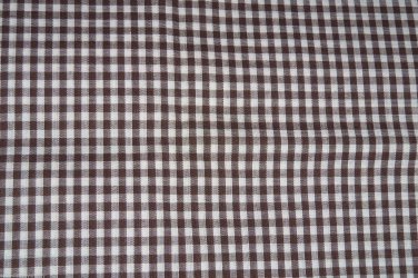 Brown White Small Gingham Fabric Hair Scrunchie Scrunchies