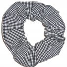 Black White Tiny Gingham Fabric Hair Scrunchie Scrunchies