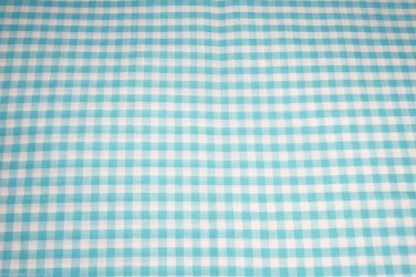 Aqua Turquoise White Small Gingham Fabric Hair Scrunchie Scrunchies